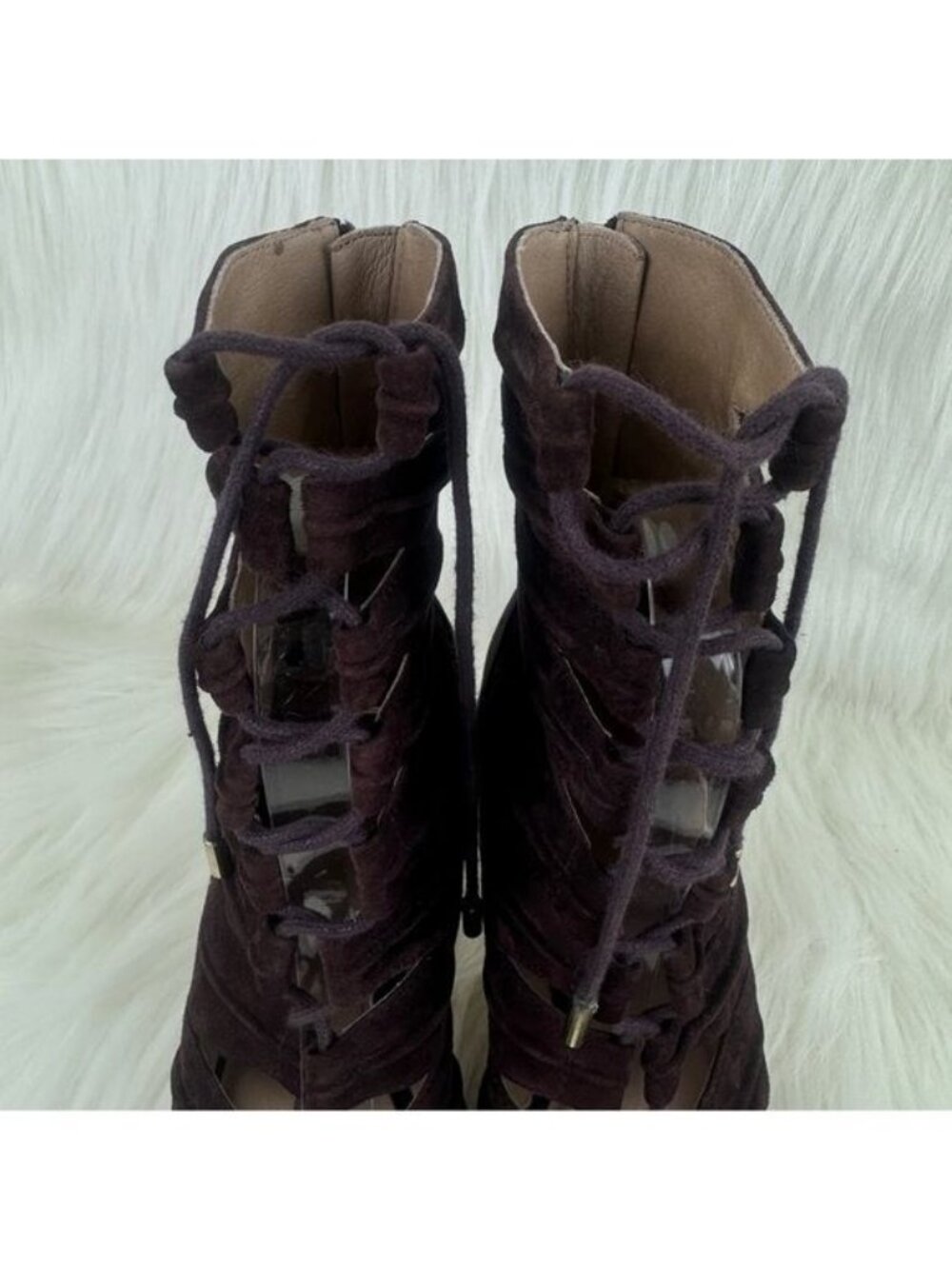 Joie Anja Open Toe Suede Lace Up Gladiator Bootie Sandals Shoes Sz EU 38 Brown - Picture 12 of 13